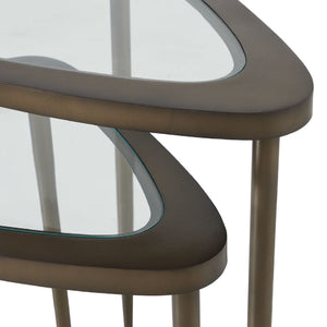   Triangular Glass Nesting Accent Tables (2) | Oroa.com