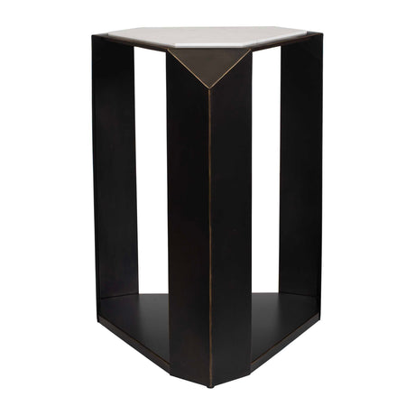 Modern European furniture - Faceted Dark Bronze Accent Table - www.oroa.com