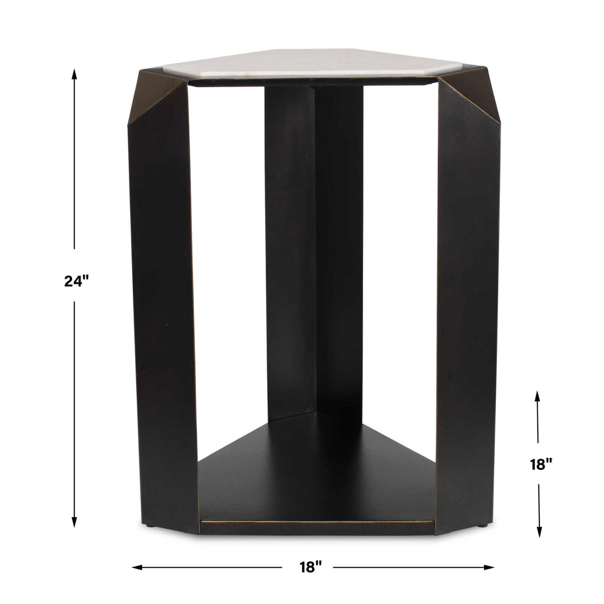 Modern European furniture - Faceted Dark Bronze Accent Table - www.oroa.com