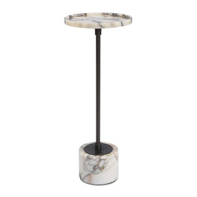 White Marble Round Drink Table by Uttermost Brunson