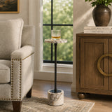 Modern European furniture - White Marble Round Drink Table - www.oroa.com