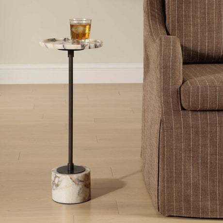 Modern European furniture - White Marble Round Drink Table - www.oroa.com