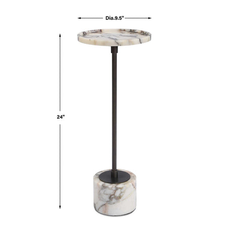 Modern European furniture - White Marble Round Drink Table - www.oroa.com