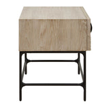 Modern European furniture - Carved Elm 1-Drawer Side Table - www.oroa.com