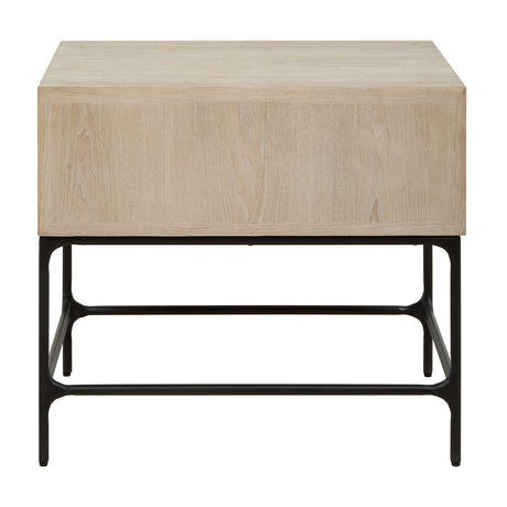 Modern European furniture - Carved Elm 1-Drawer Side Table - www.oroa.com