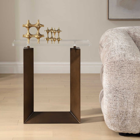 Modern European furniture - Clear Top Side Table - www.oroa.com