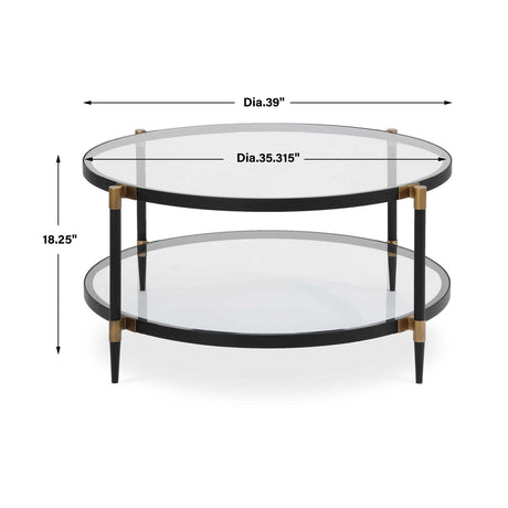 Modern European furniture - Round Tempered Glass Coffee Table - www.oroa.com