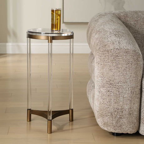 Modern European furniture - Round Clear Accent Table - www.oroa.com