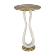 Modern European furniture - White Stone Hourglass Accent Table - www.oroa.com