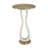 Modern European furniture - White Stone Hourglass Accent Table - www.oroa.com