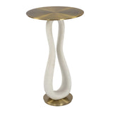 Modern European furniture - White Stone Hourglass Accent Table - www.oroa.com