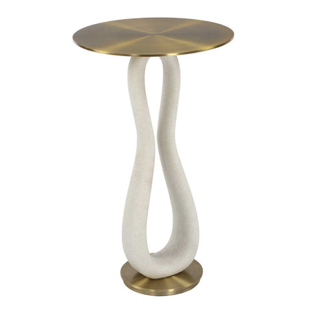 Modern European furniture - White Stone Hourglass Accent Table - www.oroa.com