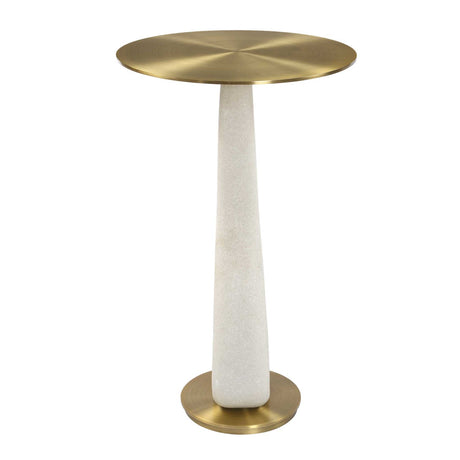Modern European furniture - White Stone Hourglass Accent Table - www.oroa.com