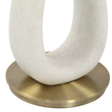 Modern European furniture - White Stone Hourglass Accent Table - www.oroa.com