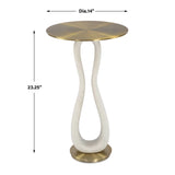Modern European furniture - White Stone Hourglass Accent Table - www.oroa.com