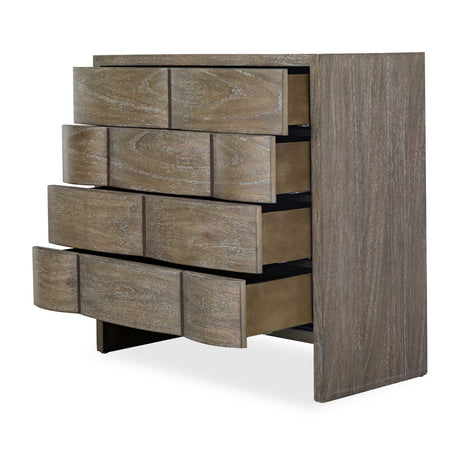 Modern European furniture - Brown Wooden 4-Drawer Chest - www.oroa.com