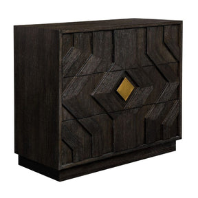 Black Oak Chevron 3-Drawer Chest by Uttermost Faulkner
