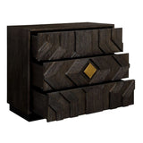 Modern European furniture - Black Oak Chevron 3-Drawer Chest - www.oroa.com