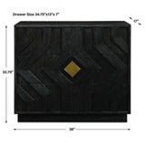 Modern European furniture - Black Oak Chevron 3-Drawer Chest - www.oroa.com