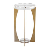 Modern European furniture - Brass Open-Frame Crystal Accent Table - www.oroa.com