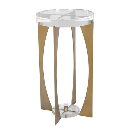 Modern European furniture - Brass Open-Frame Crystal Accent Table - www.oroa.com