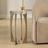 Modern European furniture - Brass Open-Frame Crystal Accent Table - www.oroa.com