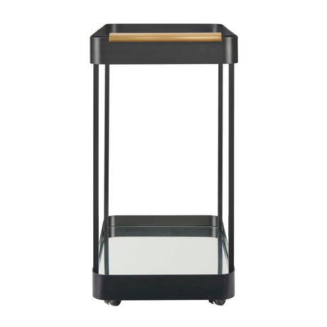 Modern European furniture - Black Iron Framed Bar Cart - www.oroa.com