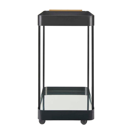 Modern European furniture - Black Iron Framed Bar Cart - www.oroa.com
