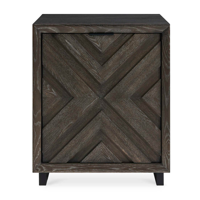 Modern European furniture - Oak Chevron One-Door Cabinet - www.oroa.com