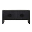 Modern European furniture - Black Grasscloth 4-Door Cabinet - www.oroa.com