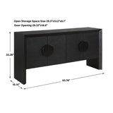 Modern European furniture - Black Grasscloth 4-Door Cabinet - www.oroa.com