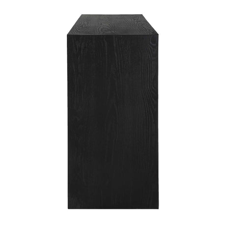 Modern European furniture - Black Grasscloth 4-Door Cabinet - www.oroa.com