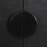 Modern European furniture - Black Grasscloth 4-Door Cabinet - www.oroa.com