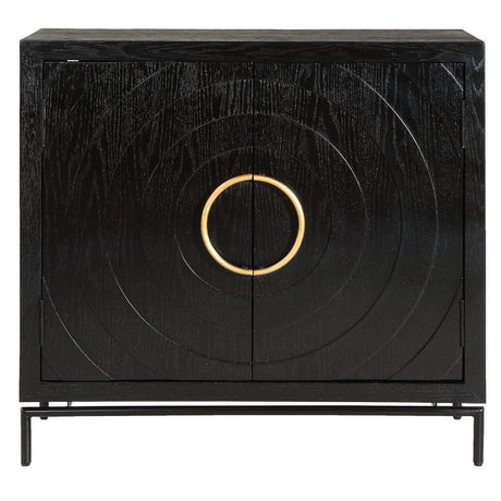 Modern European furniture - Black Fir Wood 2-Door Cabinet - www.oroa.com