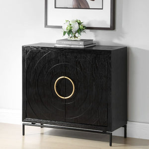   Black Fir Wood 2-Door Cabinet | Oroa.com