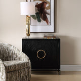 Modern European furniture - Black Fir Wood 2-Door Cabinet - www.oroa.com