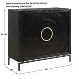 Modern European furniture - Black Fir Wood 2-Door Cabinet - www.oroa.com