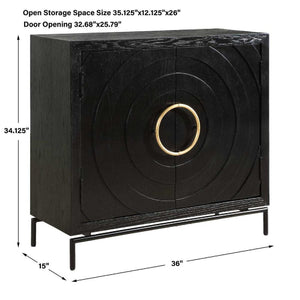   Black Fir Wood 2-Door Cabinet | Oroa.com