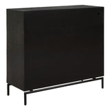 Modern European furniture - Black Fir Wood 2-Door Cabinet - www.oroa.com