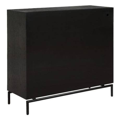 Modern European furniture - Black Fir Wood 2-Door Cabinet - www.oroa.com