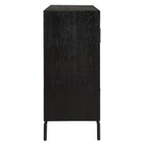 Modern European furniture - Black Fir Wood 2-Door Cabinet - www.oroa.com