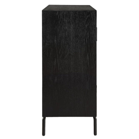 Modern European furniture - Black Fir Wood 2-Door Cabinet - www.oroa.com