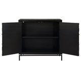 Modern European furniture - Black Fir Wood 2-Door Cabinet - www.oroa.com