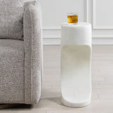Modern European furniture - White Stone Indoor/Outdoor Accent Table - www.oroa.com