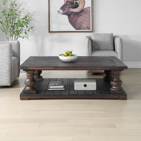 Modern European furniture - Dark Fir Wood Coffee Table - www.oroa.com