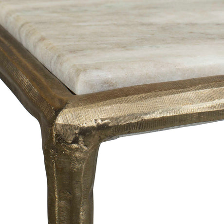 Modern European furniture - Brass Framed Marble Console Table - www.oroa.com