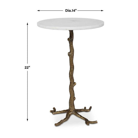 Modern European furniture - Round White Marble Accent Table - www.oroa.com