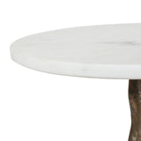 Modern European furniture - Round White Marble Accent Table - www.oroa.com