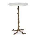 Modern European furniture - Round White Marble Accent Table - www.oroa.com