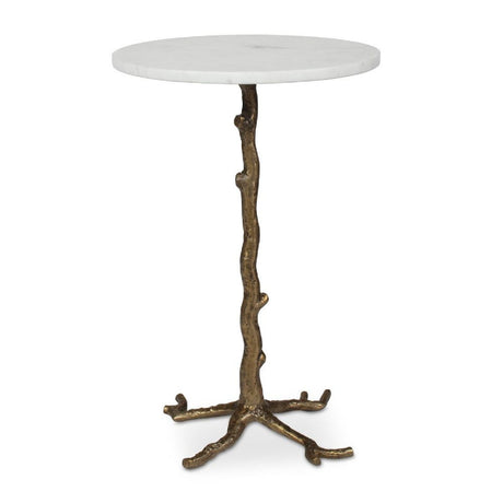 Modern European furniture - Round White Marble Accent Table - www.oroa.com